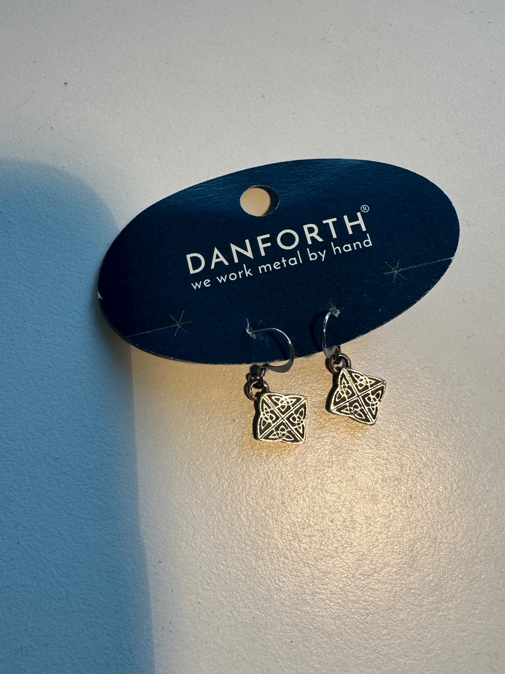 NWT Brand new Danforth Celtic know pewter dangle earrings. Made in Vermont, USA. - Picture 4 of 4